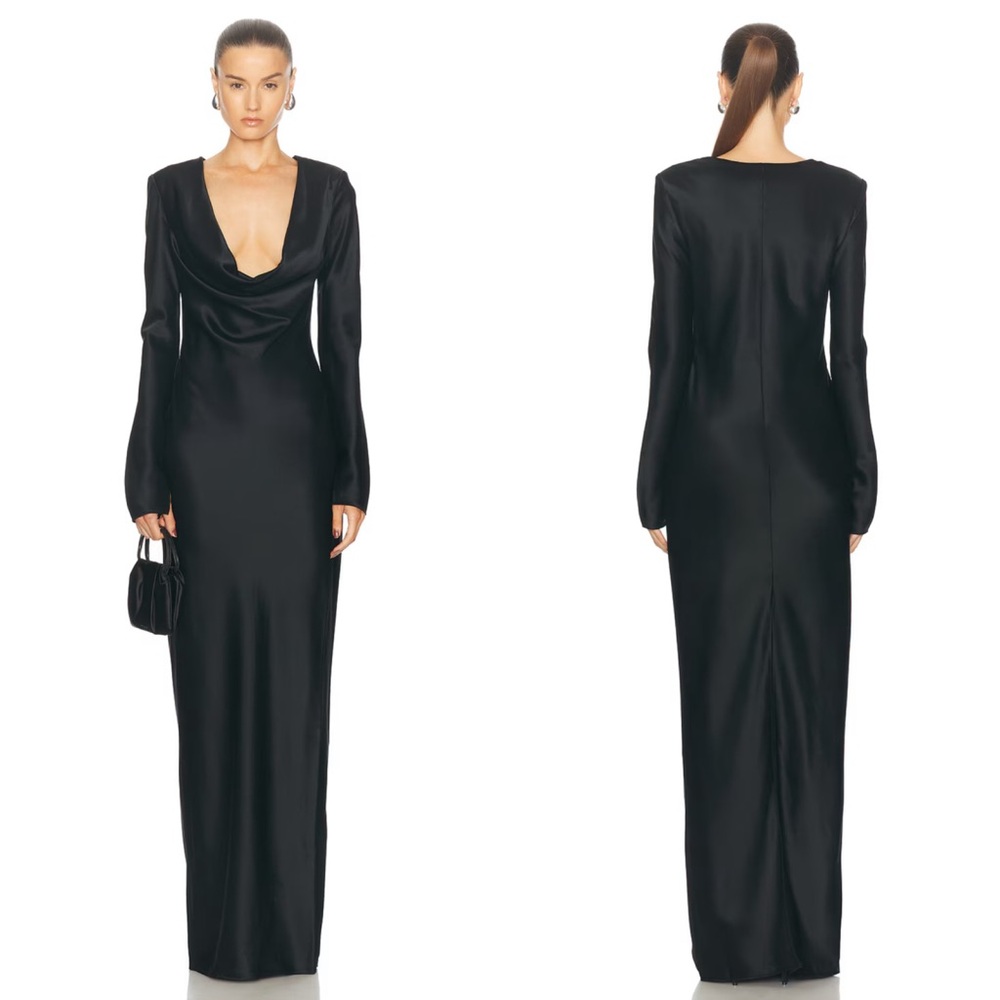 SANS FAFF Anna Cowl Evening Dress in Black Size Small